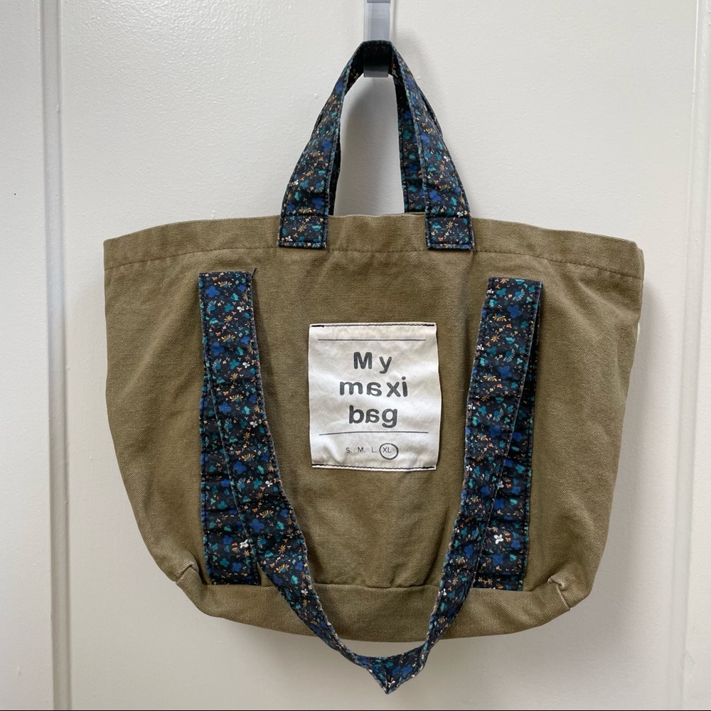 Zara brown cotton canvas bag